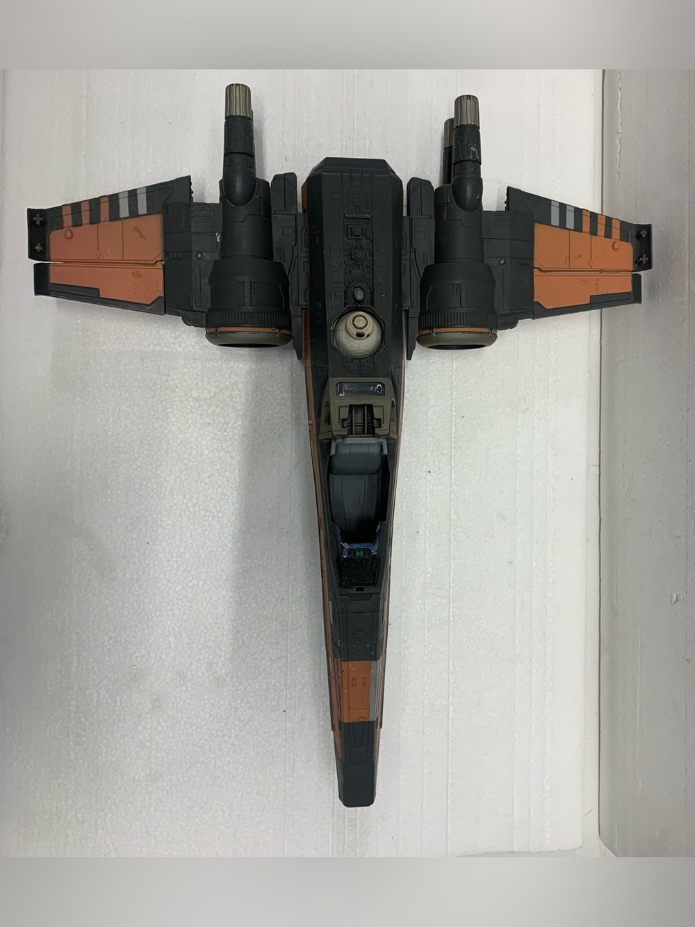 Decorative Wall-Mounted Starfighter Accent in Black and Orange